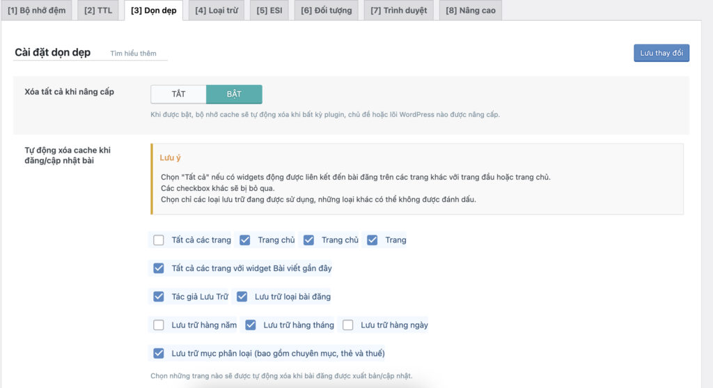Tắt tính năng tự động cập nhật litespeed cache Screenshot