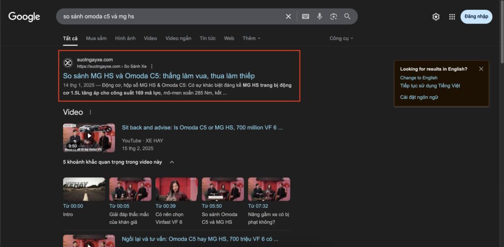 Bài viết đang được top 1 Google