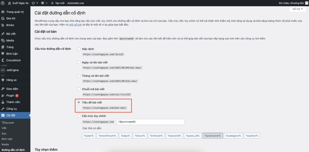 Chọn cấu trúc URL chuẩn SEO