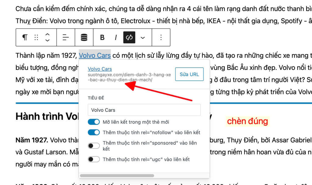 Hướng dẫn chèn link