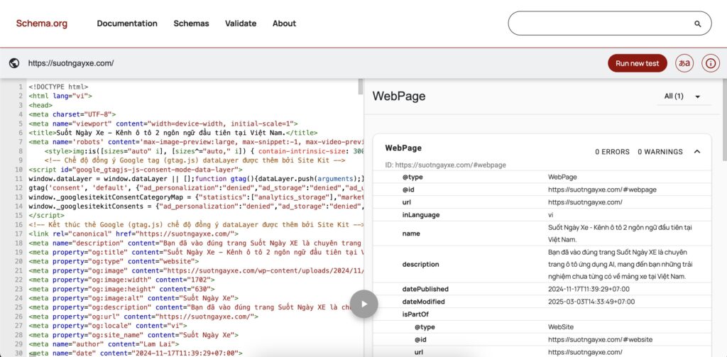 Schema Markup Trang Chủ Suốt Ngày Xe