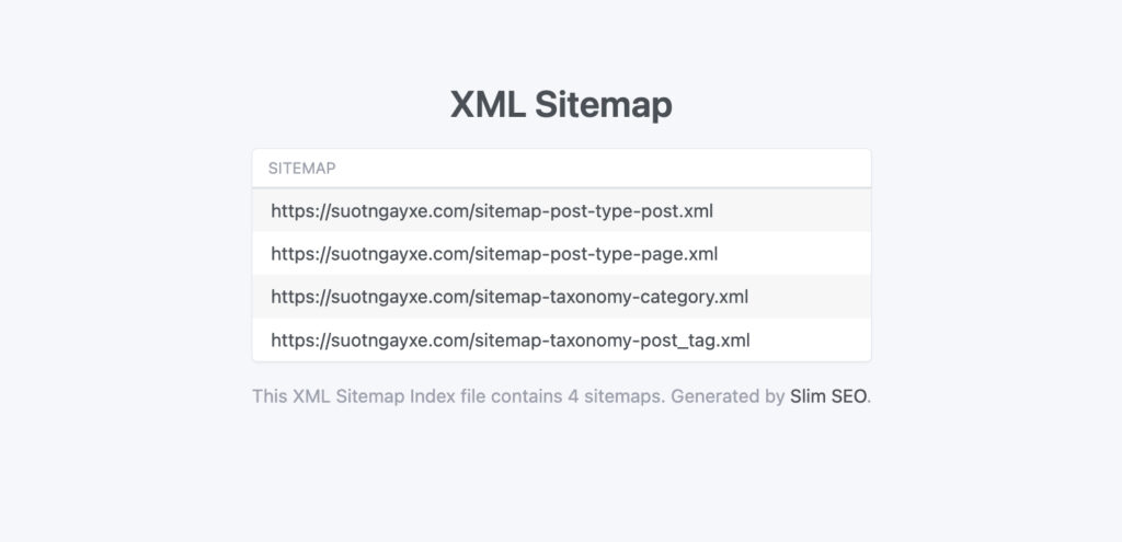 Tạo sitemap cho webite