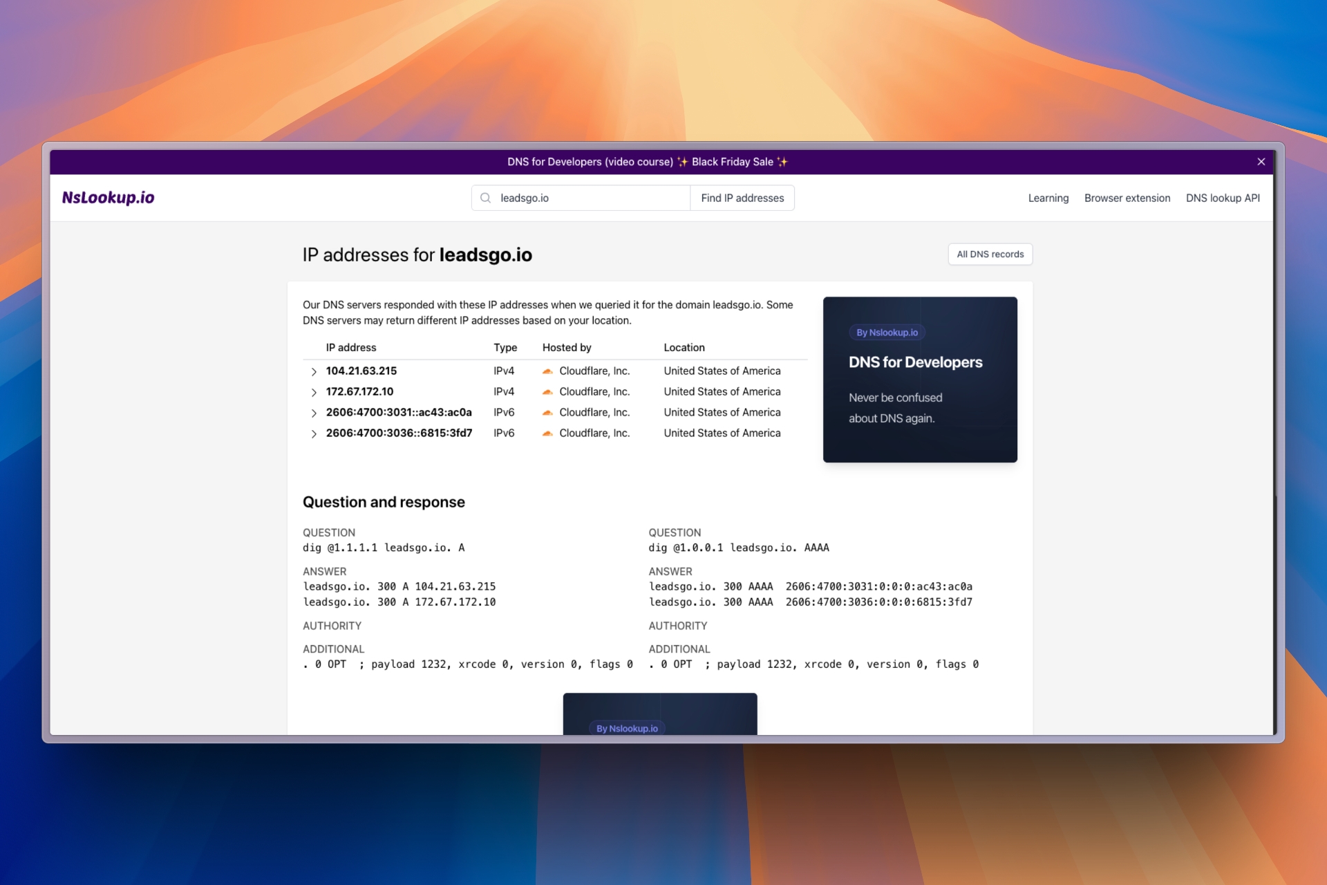 Lấy IP từ web NsLookup