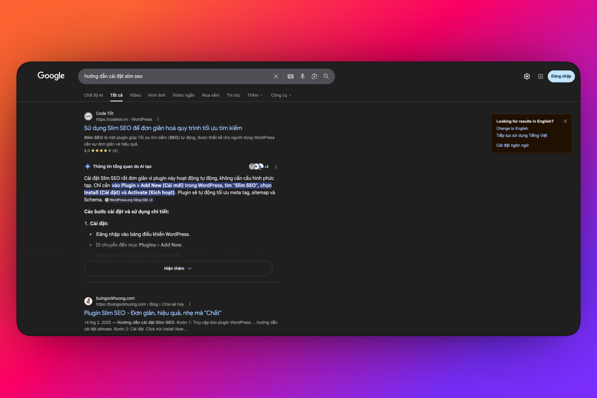 Bài viết được top 2 google