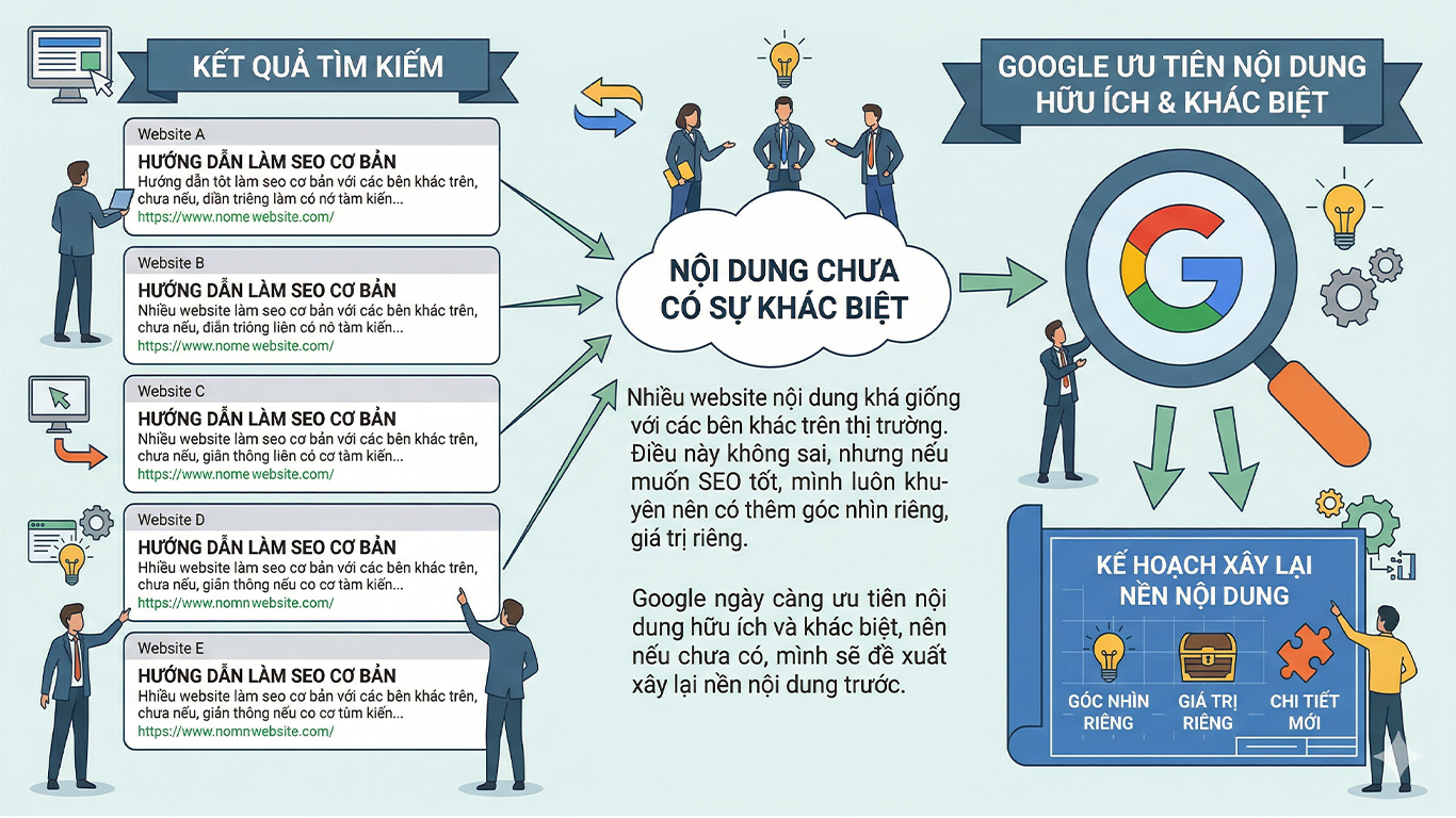 Nội dung chưa có sự khác biệt