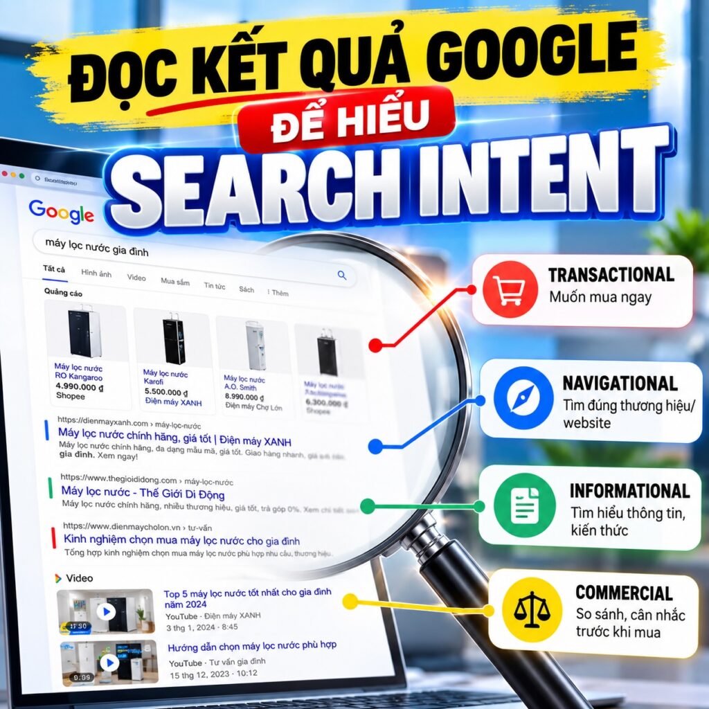 Đọc kết quả Google, hiểu Search Intent