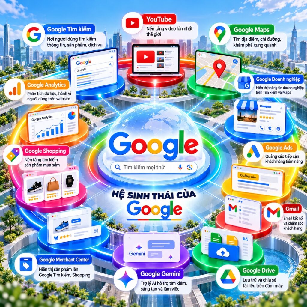 Hệ sinh thái Google kết nối số misava