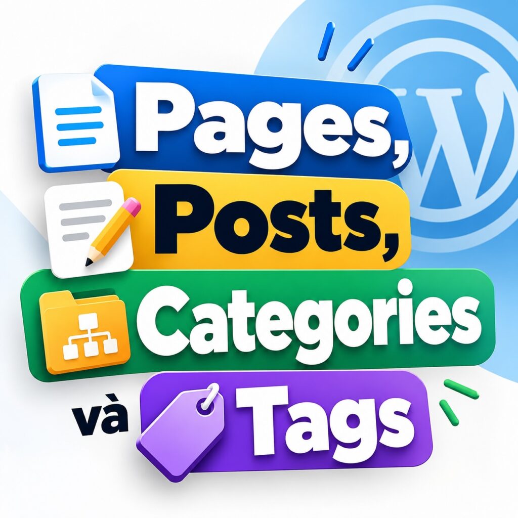 Pages, Posts, Categories và Tags
