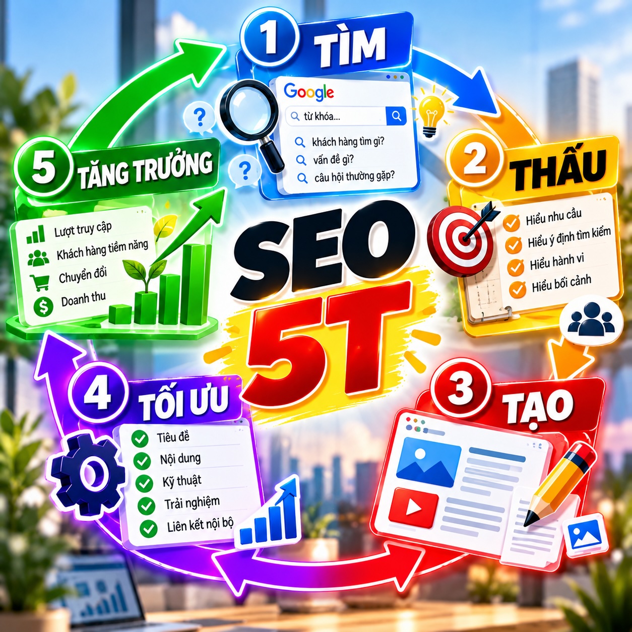 Quy trình SEO 5T Hành trình tạo giá trị